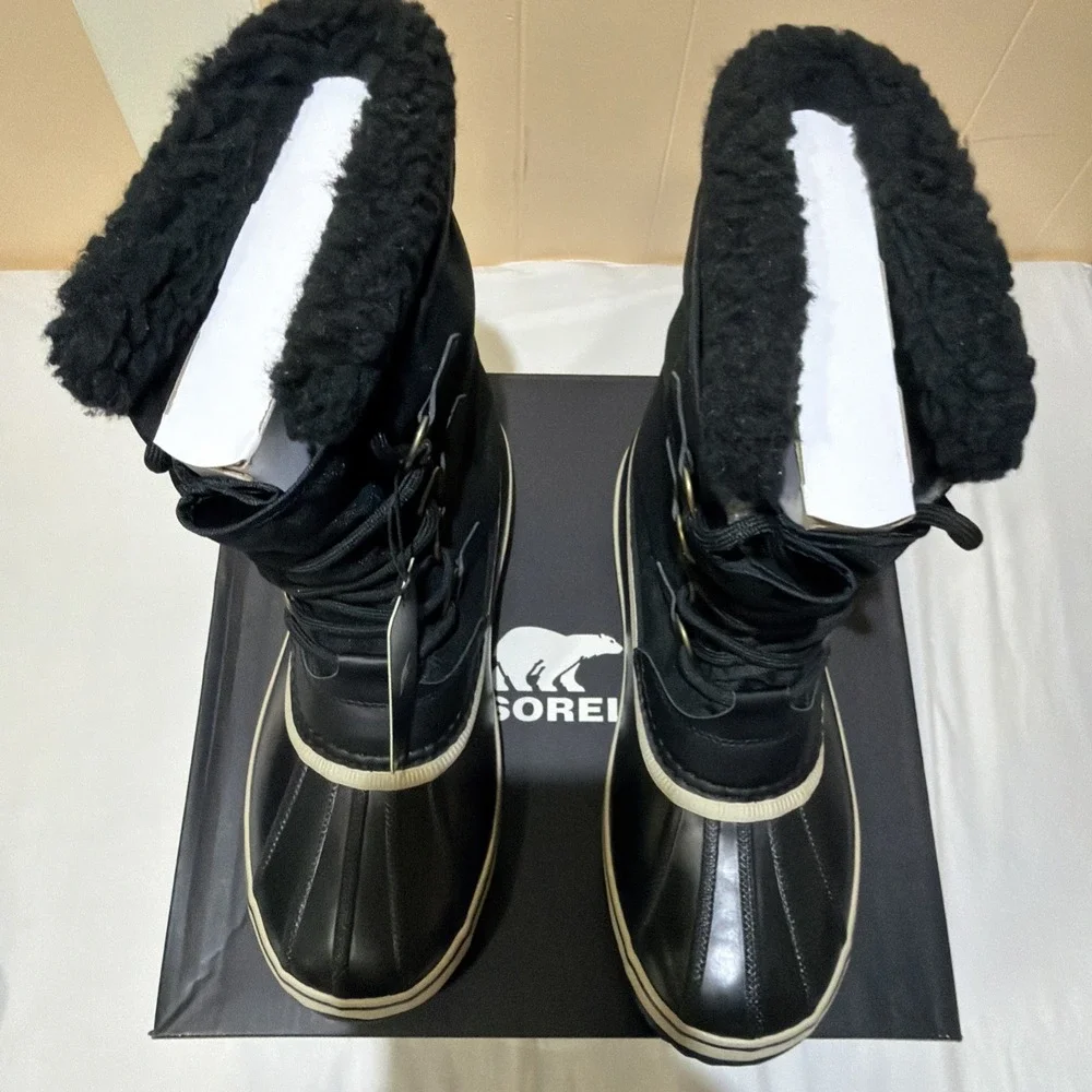 Sorel Men's 1964 Pac Nylon Waterproof Lace-Up Black Snow Boots Size 11 New